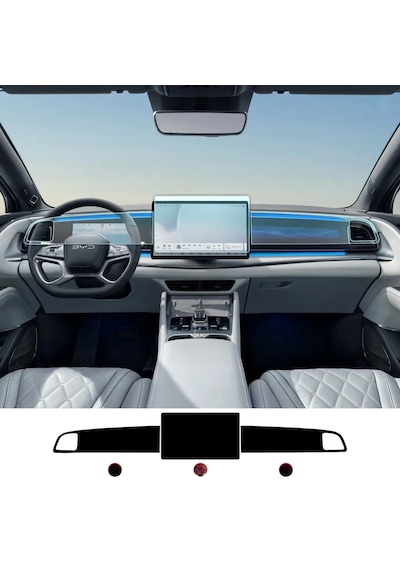 Byd Sealion 7 Navigasyon,dijital Gösterge Ve Sağ Panel 9h Nano Ekran Koruyucu 3 Lü Set 2025 9H Nano Ekran Koruyucu