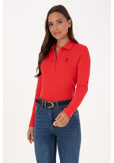 U.S. Polo Assn. Kadın Kırmızı Basic Polo Yaka Sweatshırt 50307755-VR030