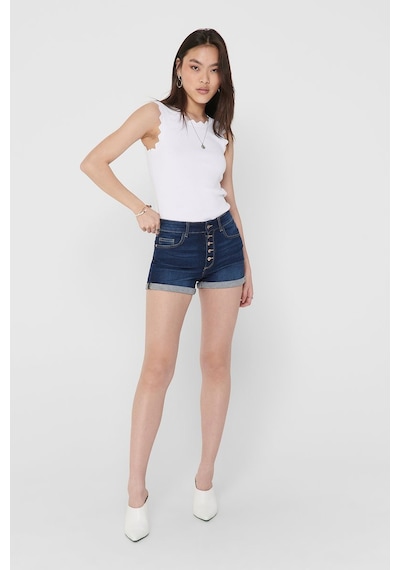 Only Kadın Düğmeli Denim Mavi Kot Şort - 15193715 001