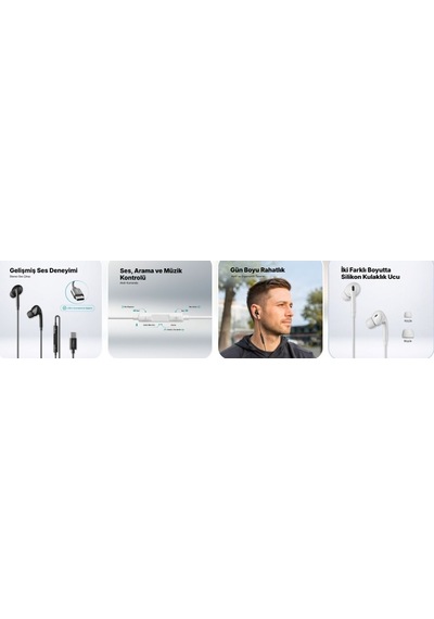 Ttec-pop 3 Usb-c Stereo Mikrofonlu Kulakiçi Kablolu Kulaklık Siyah