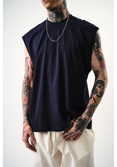 Respire Erkek Basic Tank Top Atlet İndigo