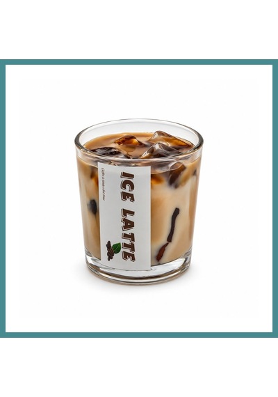 Trendexa Gül Kokulu Latte Aromalı Cam Bardak Mum Mac