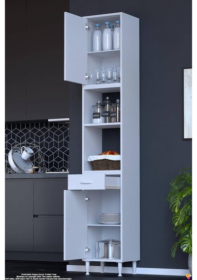 Bengi 50 Cm Organizer Mutfak Dolabı - Kahve Makinası Mutfak Robotu Standı Çok Amaçlı 50x226x32 Cm Beyaz Bengi 50 Cm Organizer Mutfak Dolabı - Kahve Makinası Mutfak Robotu Standı Çok Amaçlı 50x226x32 Cm Beyaz