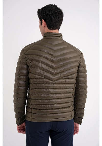 Slim Fit Hakim Yaka Yan Cepli Kaz Tüyü Haki Şişme Mont Mt 176 Haki