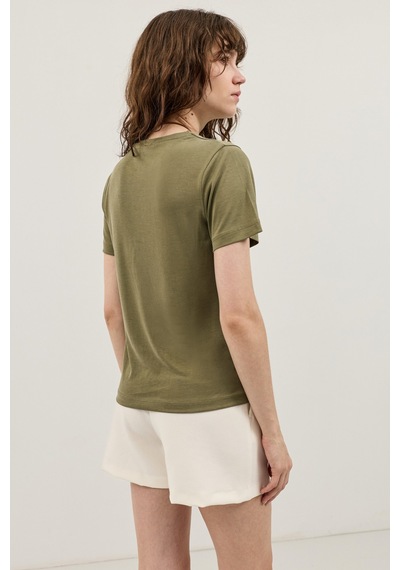 Antioch Modal Karışımlı T-shirt Haki