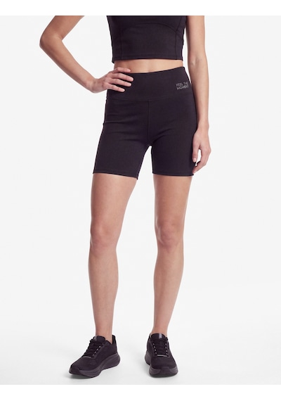 Koton Yüksek Bel Slim Fit Baskılı Spor Biker Tayt Siyah 7wak40128nk