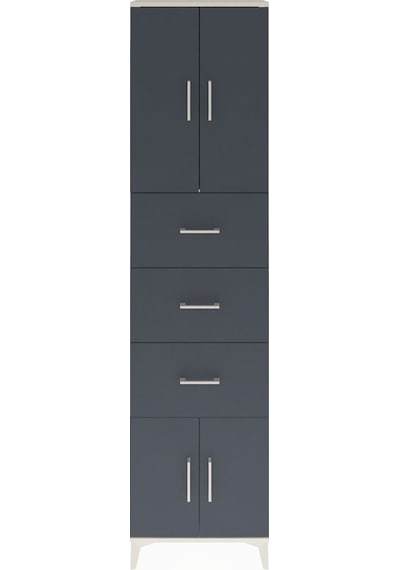 Arges Dolap Tek Raflı 3 Çekmeceli 4 Kapaklı 60x30x243 Aytaşı-antrasit Aytası