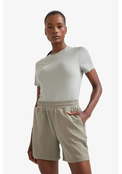 Defacto Defactofit Standart Fit Sporcu Kısa Paça Modal Şort F5001ax25smkh465 Haki