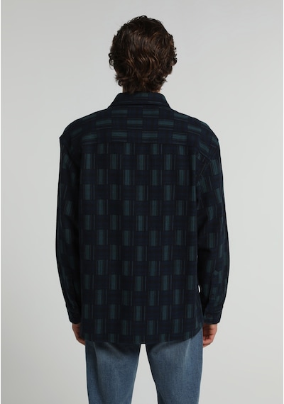 Colin's Colins Oversize Fit Shirt Neck Ekoseli Erkek Yeşil Uzun Kol Gömlek Cl1082341 Q1.v1 Pgr