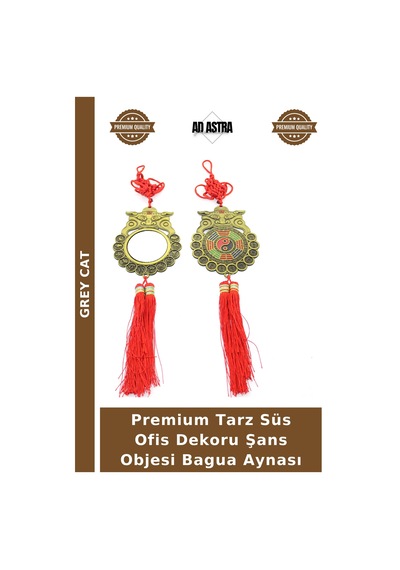 Premium Tarz Süs Ofis Dekoru Şans Objesi Bagua Aynası Çok Renkli