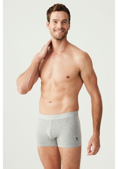 U.S. Polo Assn. Erkek Gri Melanj 3 Lü Boxer 80173