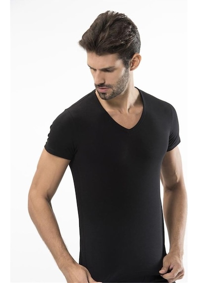 Türen 172 Likralı Erkek T-shirt-sıyah Siyah