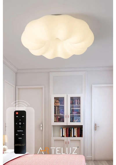 Luxury Bulut Model Modern Plafonyer Avize 55 Cm Beyaz