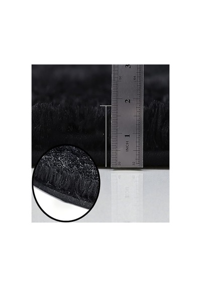 Peluş Post Halı Yumuşak Dokulu Modern Salon Oturma Odası Çocuk Odası Hol & Antre Halısı Siyah Siyah