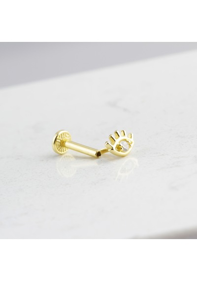 Glorria Altın Göz Tragus Piercing Çok Renkli