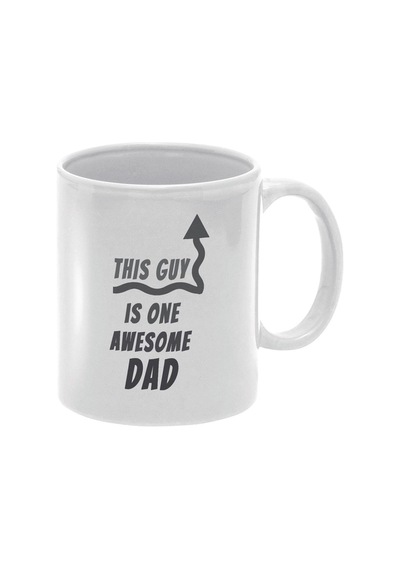 This Guy Is One Awesome Dad Bs--baskılı Babalar Günü Hediyelik Kupa Bardak Beyaz-gri