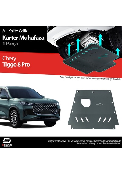 S-dizayn Chery Tiggo 8 Pro Çelik Karter Muhafaza Koruma 2025 Üzeri A+ Kalite