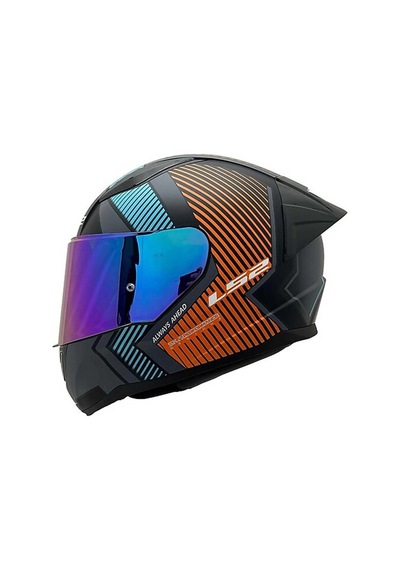 Ls2 Rapid 2 Extra Full Face Motosiklet Kaskı Gökkuşağı Vizörlü Mat Gri - Neon Turuncu