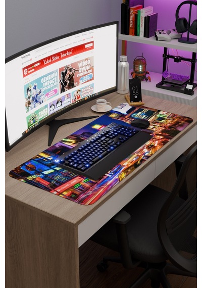 Times Meydanı New York Amerika 2 V2 90x40 Xxl Gaming Kauçuk Kaymaz Taban Mouse Pad Fare Altlığı