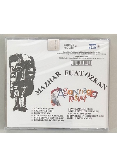 Mazhar Fuat Özkan Agannaga Rüşvet Cd Jelatininde Sıfır Dönem Baskı Cd