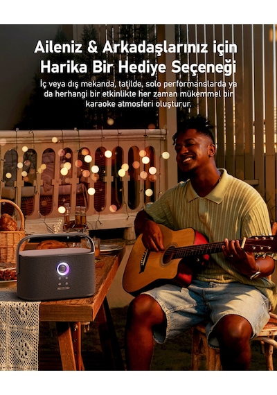 Ikarao Partybox Shell S2 140w Karaoke Bluetooth Hoparlör Seti, 8" Dahili Tablet, 2 Kablosuz Mikrofon