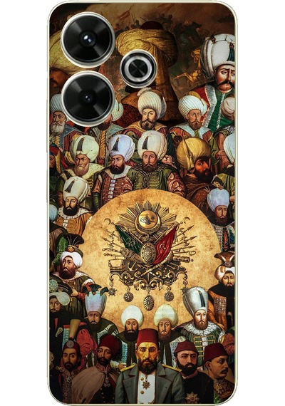 Redmi 13 Uyumlu Osmanlı Padişahları Baskılı Silikon Kılıf Renkli