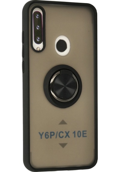Newface Huawei Y6p Kılıf Montreal Yüzüklü Silikon Kapak Semeglbl - 69 - Siyah Sıyah