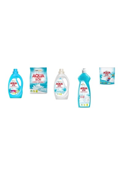 Aquabor Doğal Mineralli Sıvı Renkliler + 4 Kg Beyaz + Sıvı Beyaz + Elde Bulaşık + Tablet 5 Li Set 06695976