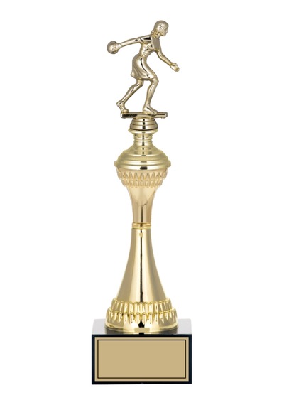 Odak Kupa - Figürlü Kupalar - Bowling Kadın Figürlü Kupalar Fg-029 A - 36 Cm Altın - Beyaz