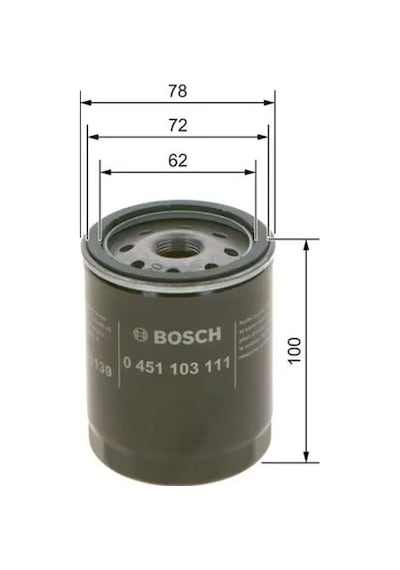 Renault Megane 1 Yag Filtresi 2.0 1998-2001 Bosch 0451103111