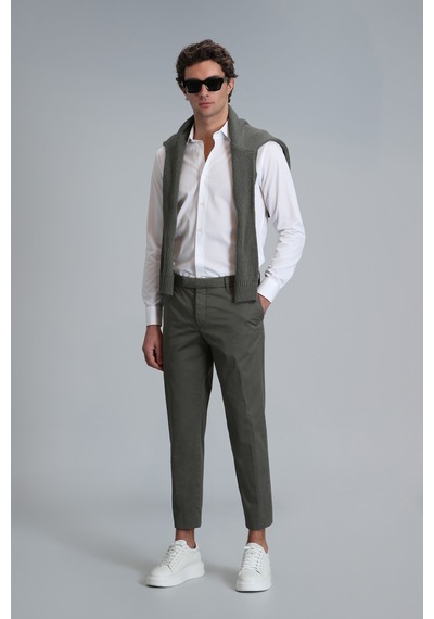 Lufian Plus Smart Erkek Chino Pantolon Slim Fit Yeşil Yeşil 111190312100600 Yeşil