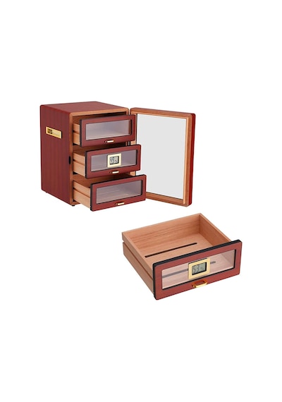 Falconetti Çekmeceli 3 Katlı Sedir Humidor Puro Kutusu Rc78akhv