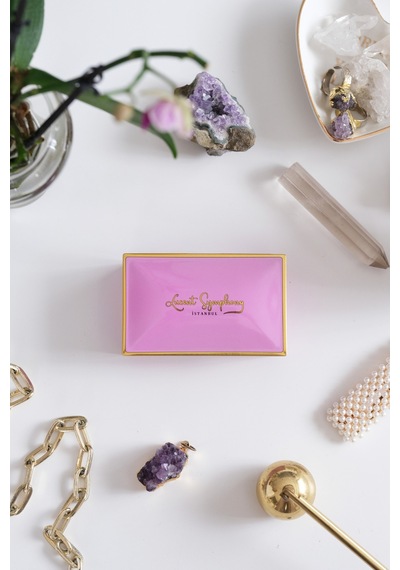 Pembe & Gold 94 X 59 X 36 Mm - Premium Metal Hediye, Takı Ve Saklama Kutusu