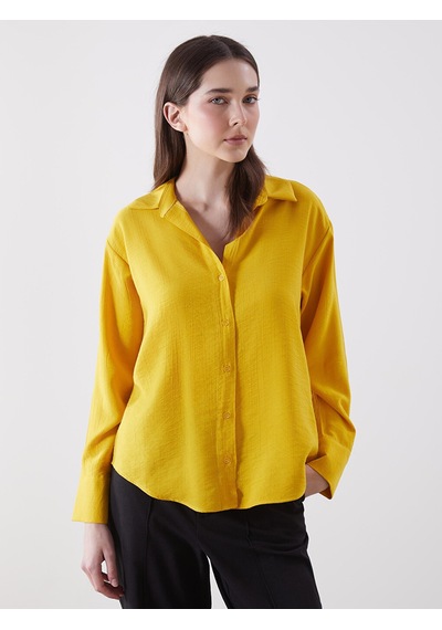 Lcwaıkıkı Classic Sarı Oversize Kadın Gömlek