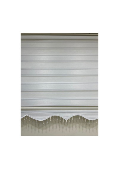 Beyaz Sim Detaylı Boncuklu Zebra Stor Perde Beyaz - 338292932 Beyaz