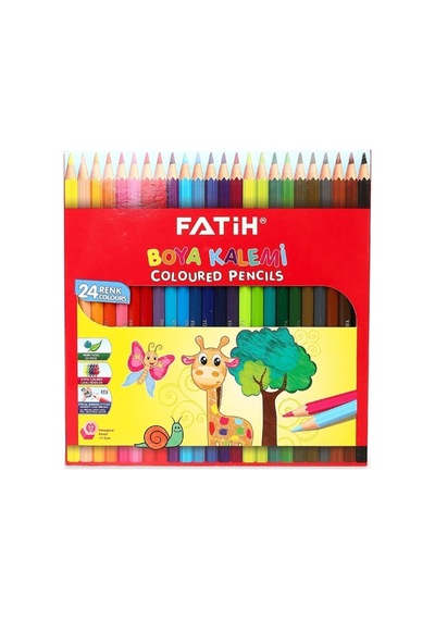 24 Renk Kuru Boya Tam Boy Çok Renkli