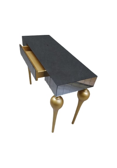 Dresuar Tombul Ayak Model Kayın Torna Mdf Tabla Parlak Gold Boya (377599327) Altın