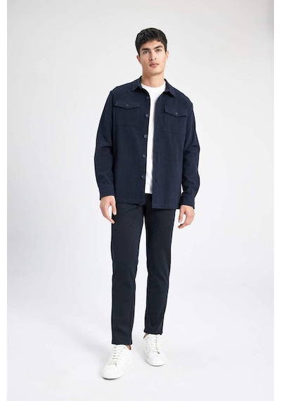 DeFacto Regular Fit Polo Yaka Gofre Dokulu Gömlek Ceket B6682AX24SPNV106