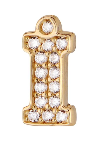 Goldkupe 14 Ayar Altın Taşlı İ Harf Küpe 0,49 Gr-6307