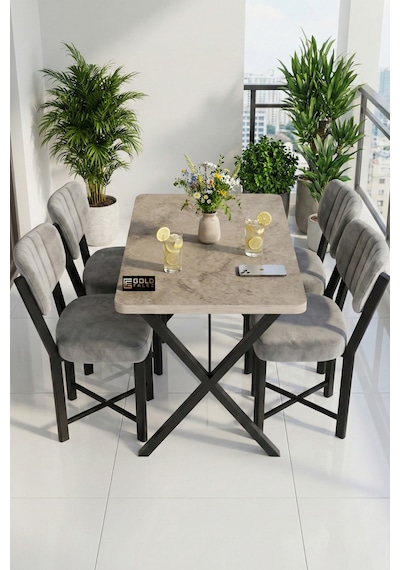 Mutfak Masası 4 Sandalyeli Set 110x70 Cm Modern Masa Takımı Cafe Balkon Ofis Masa Elma 9887 Anstrast Gri Mutfak Masası 4 Sandalyeli Set 110x70 Cm Modern Masa Takımı Cafe Balkon Ofis Masa Elma 9887 Anstrast Gri