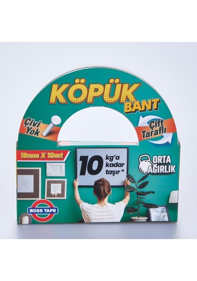 Boss Köpük Bant Montaj Aksesuar Yapıştırma Bandı 18Mmx10Mt-10Kg T