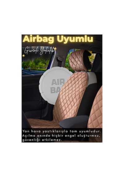 Audi Q5 Uyumlu 2'li Süet Oto Koltuk Minderi Terletmez Universal Su Geçirmez A1 Kahverengi