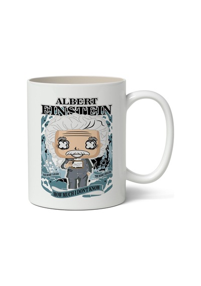 Albert Einstein Temalı Beyaz Kupa Bardak Arkadaşa Sevgiliye Hediye Beyaz