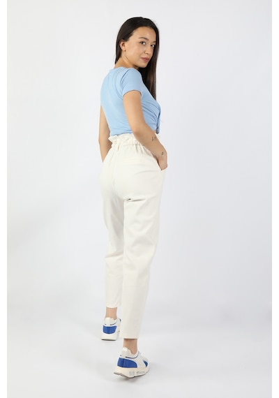 Balins Kadın Beli Lastikli Gabardin Pantolon Bej