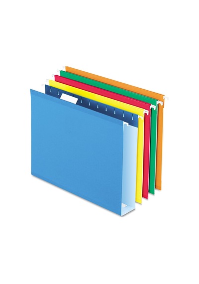 Ekstra Kapasiteli Askılı Dosya Klasörleri, Mektup Boyutu, Güçlendirilmiş, 5,5 Cm Genişletme, Çeşitli Renkler, Kutu Başına 25 4152x2 Asst