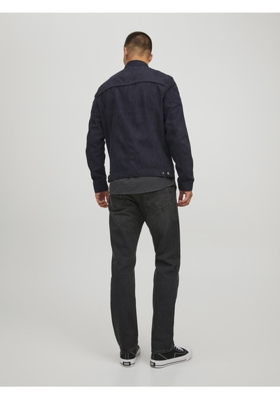 Jack & Jones Erkek Rocky Deri Ceket Lacivert - Siyah