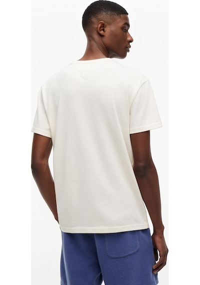 Tommy Hilfiger Tjm Reg Badge Tee Ext Erkek Bej T-shirt - Dm0dm20322