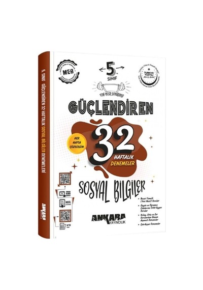 5. Sınıf Sosyal Bilgiler Güçlendiren 32 Haftalık Denemeleri Ankara Yayıncılık