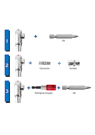 1/4 Mini Bits Cırcır Kol Ve Lokma Adaptör