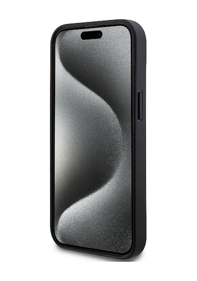Apple Uyumlu iPhone 15 Kılıf Dkny Lisanslı 3d Yazılı Repeat Texture Pattern Kapak Siyah